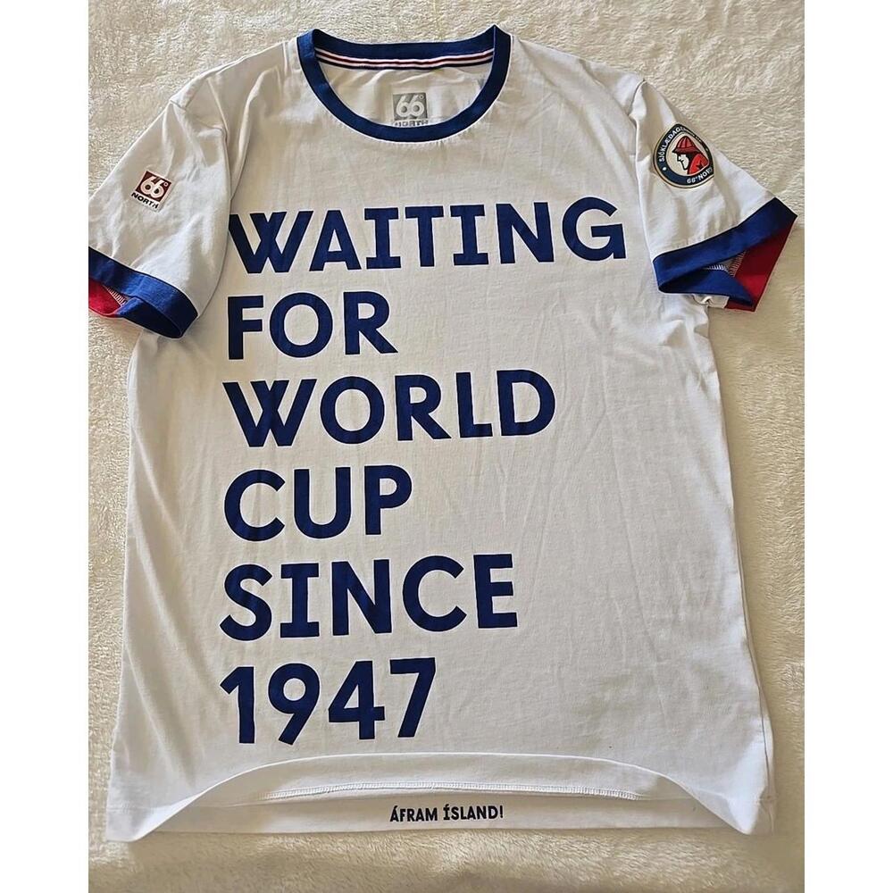 WORLD CUP 66°North White 'Waiting for World Cup Since 1947' T-Shirt
